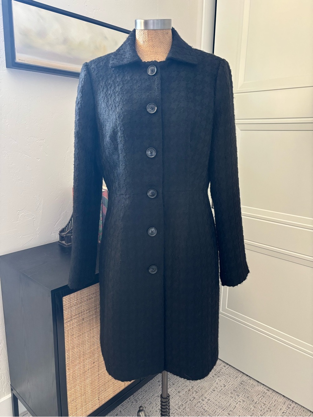 Banana Republic Black Women's Coat - Tailored Single-Breasted Jacket